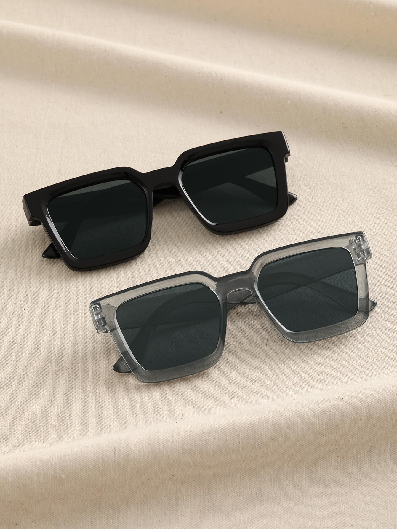 Men'S Vacation Accessories - 2pcs Women Men Square Frame Fashion