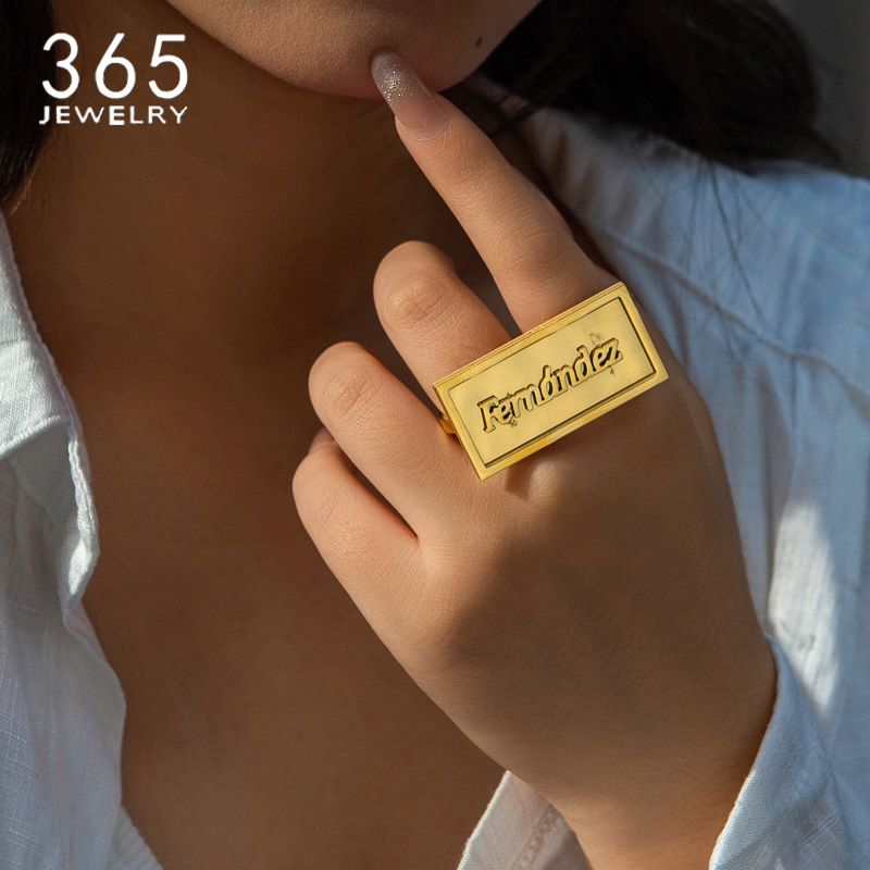Men Accessories For Wedding - Fashion Custom Name Rings Stainless Steel