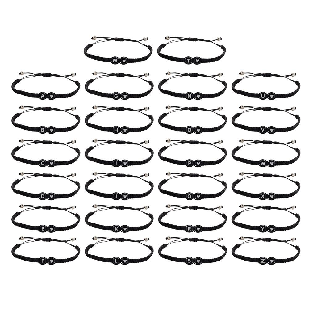 Men Accessories Name - A-Z 26 Letter Heart Bracelet Woven