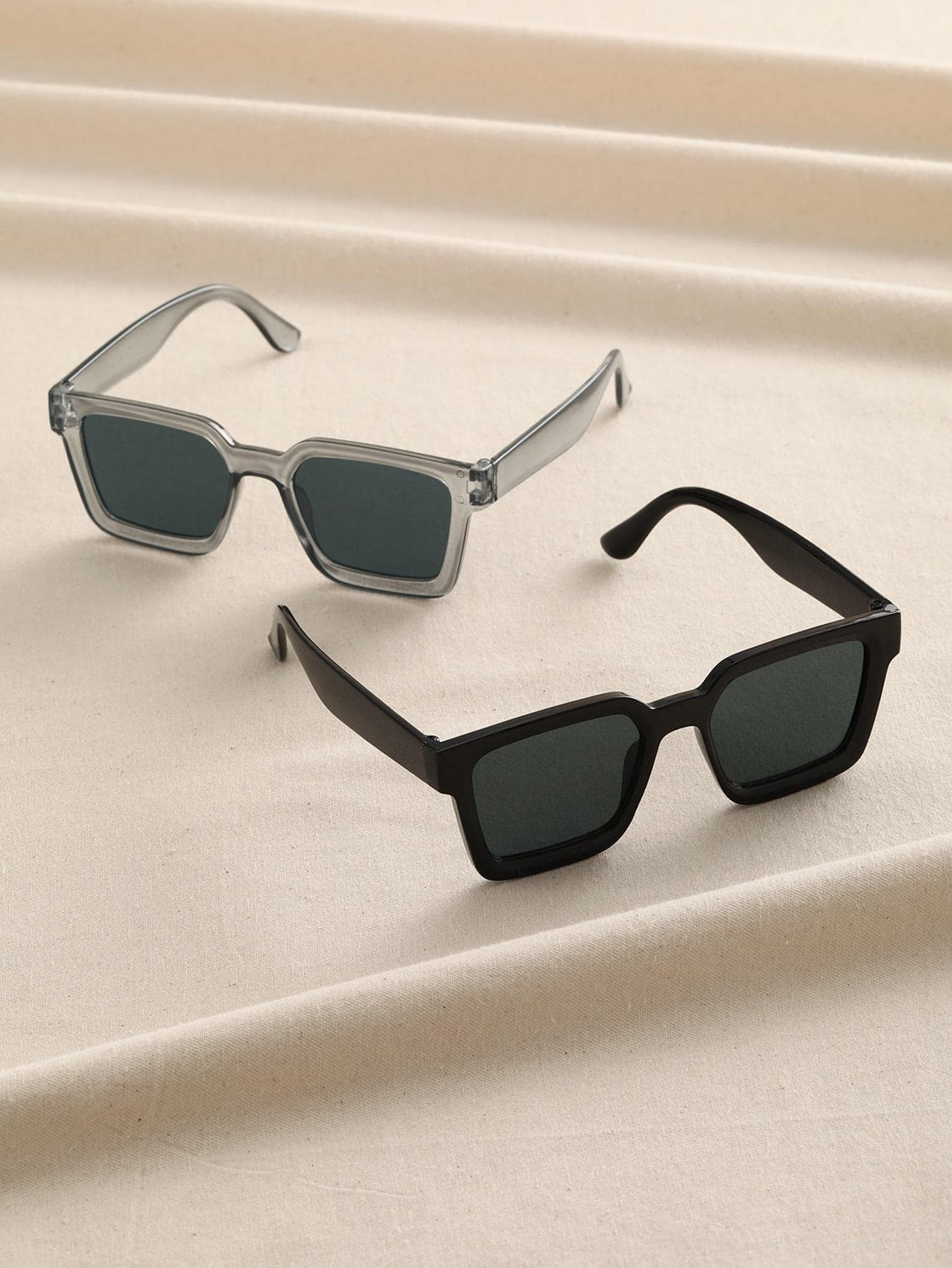2pcs Women Men Square Frame Fa - Men'S Vacation Accessories recension och pris