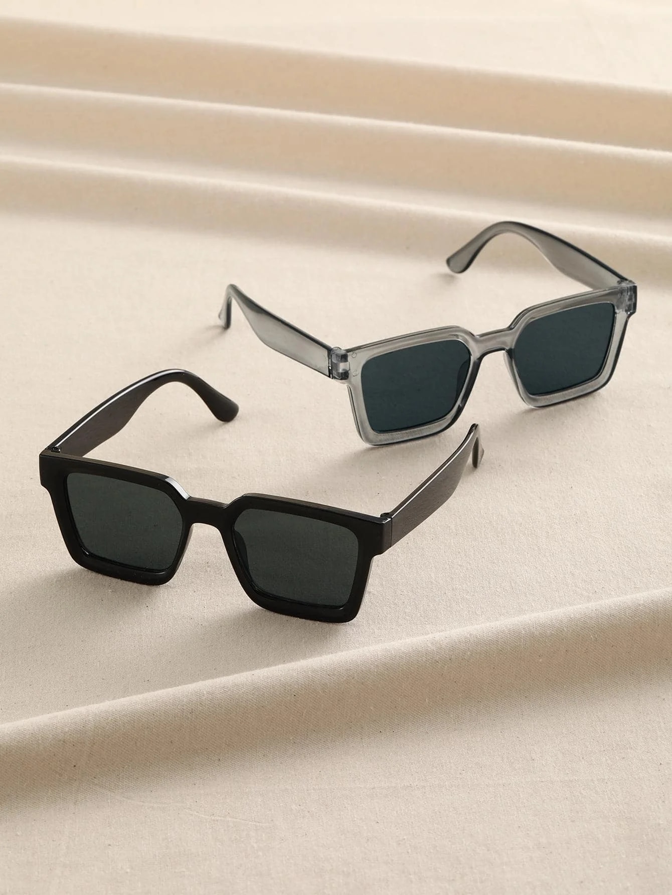 2pcs Women Men Square Frame Fa - Men'S Vacation Accessories recension och pris