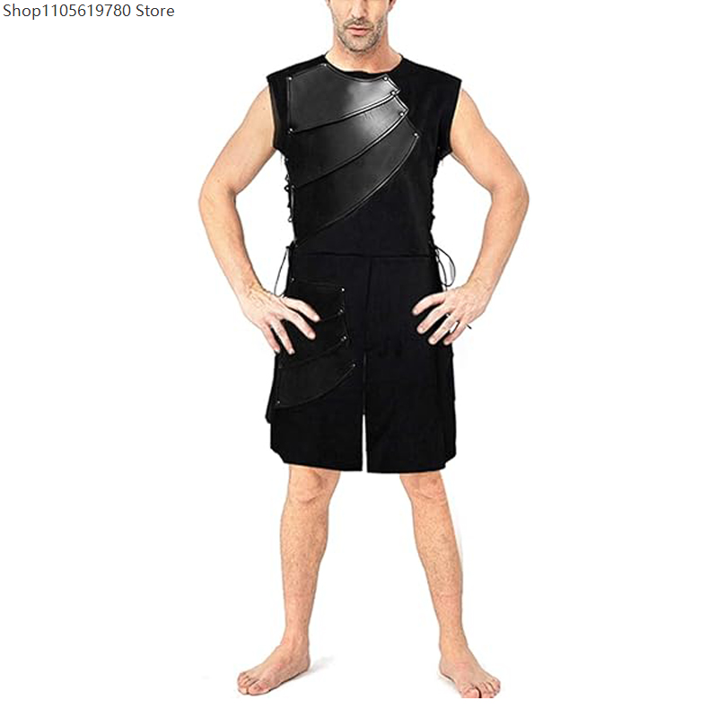 Faux‑Leather Cosplay Sleeveles - Medieval Men'S Accessories recension och pris