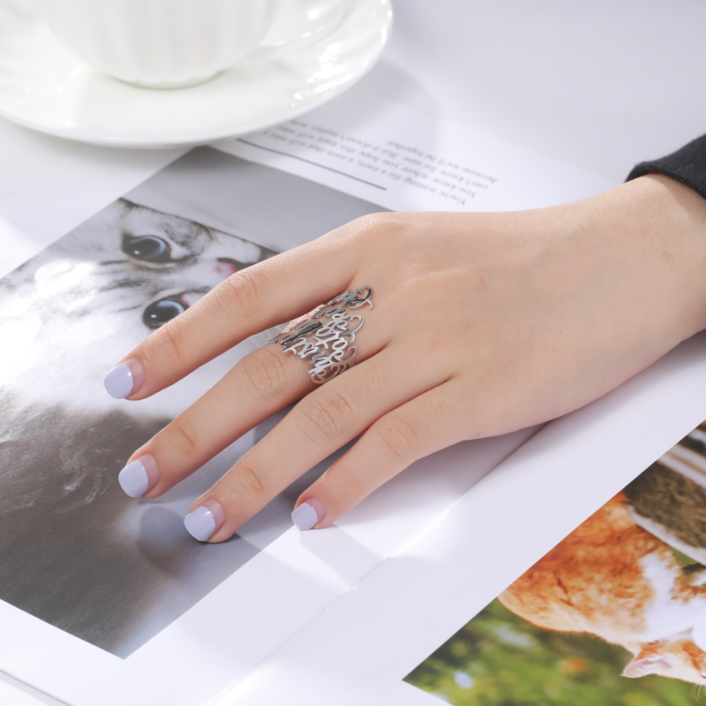 Custom Double Name Rings for W - Men Accessories For Wedding recension och pris
