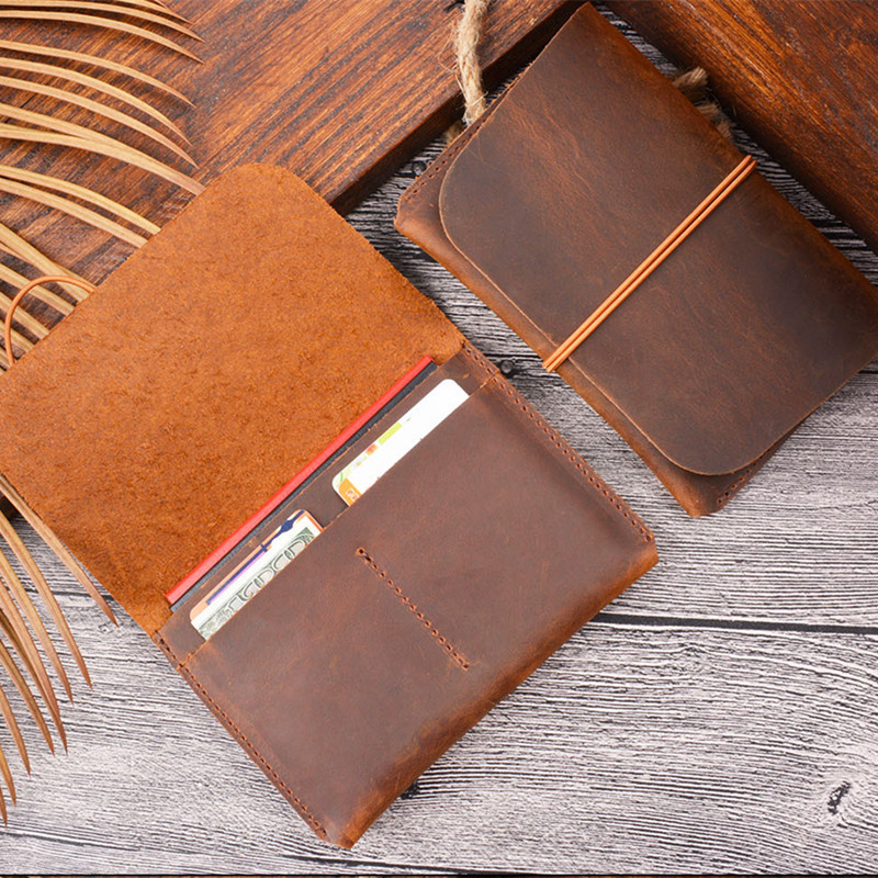 Handmade Top Layer Cowhide Lea - Bifold Leather Wallet recension och pris