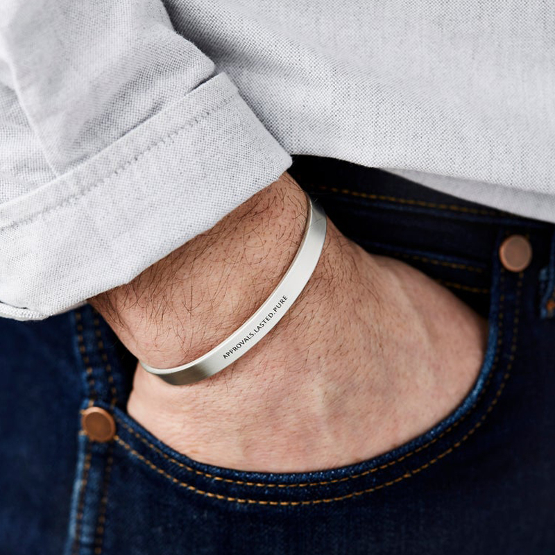 4MM To 8MM Free Engraving Cuff - Men Accessories Name recension och pris