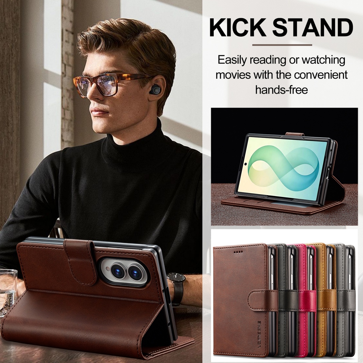 Shockproof for Samsung Galaxy  - Bifold Leather Wallet recension och pris