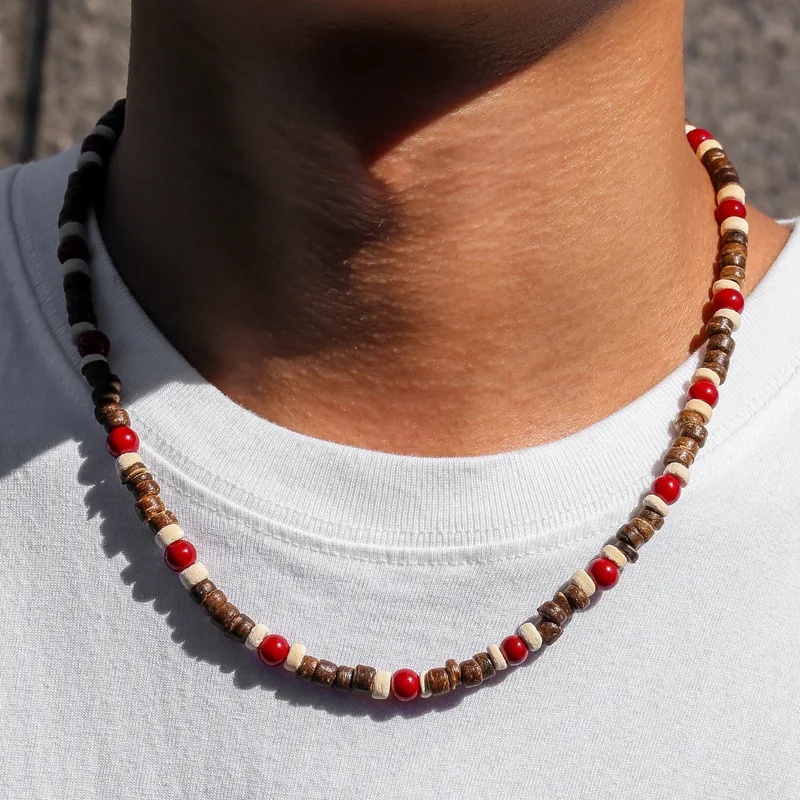 Bohemian Wood Bead Necklace fo - Men'S Vacation Accessories recension och pris