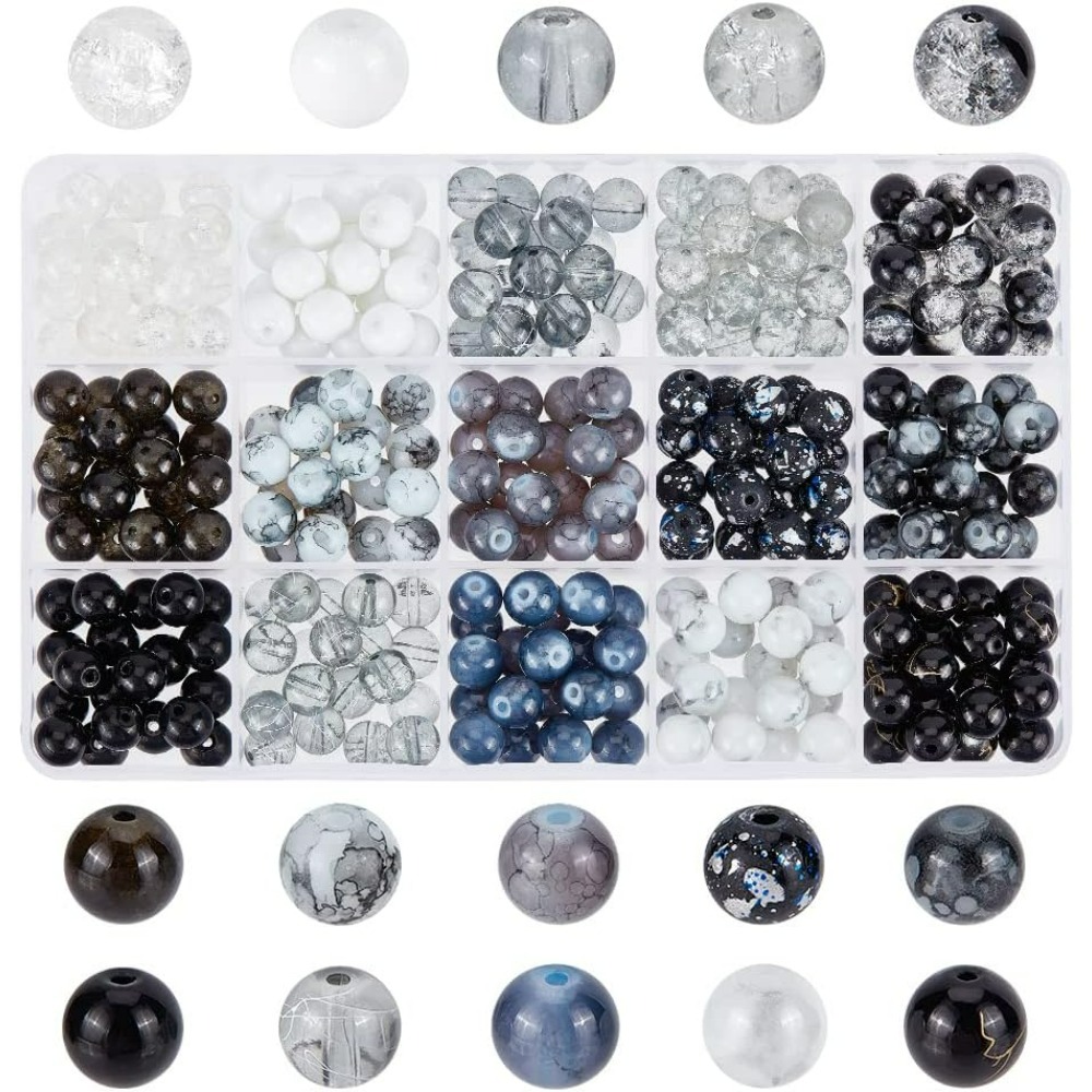 300pcs 8mm Black Glass Beads 1 - Men Accessories Jewellery recension och pris