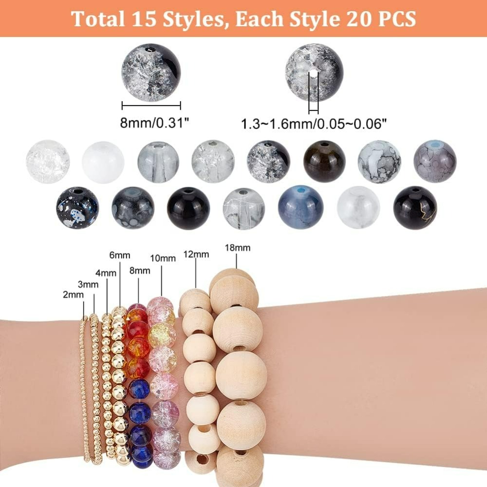 300pcs 8mm Black Glass Beads 1 - Men Accessories Jewellery recension och pris