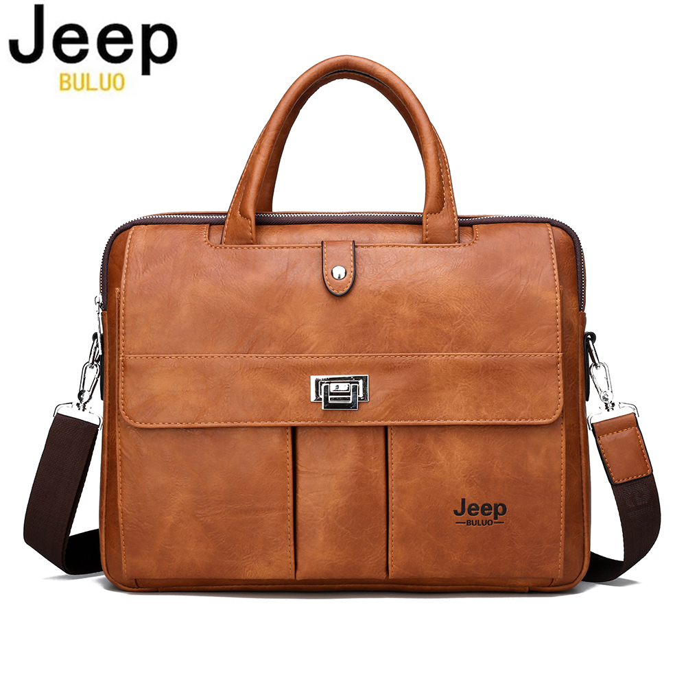 Jeep Buluo Men's Leather Brief - Men Accessories Bag recension och pris