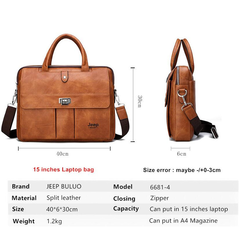Jeep Buluo Men's Leather Brief - Men Accessories Bag recension och pris