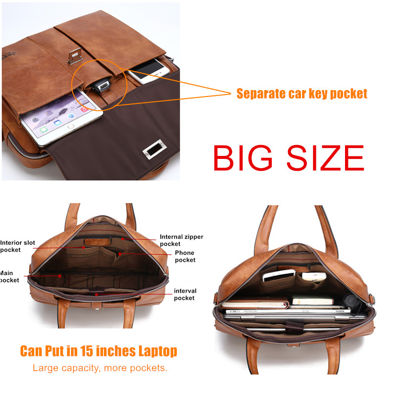 Jeep Buluo Men's Leather Brief - Men Accessories Bag recension och pris